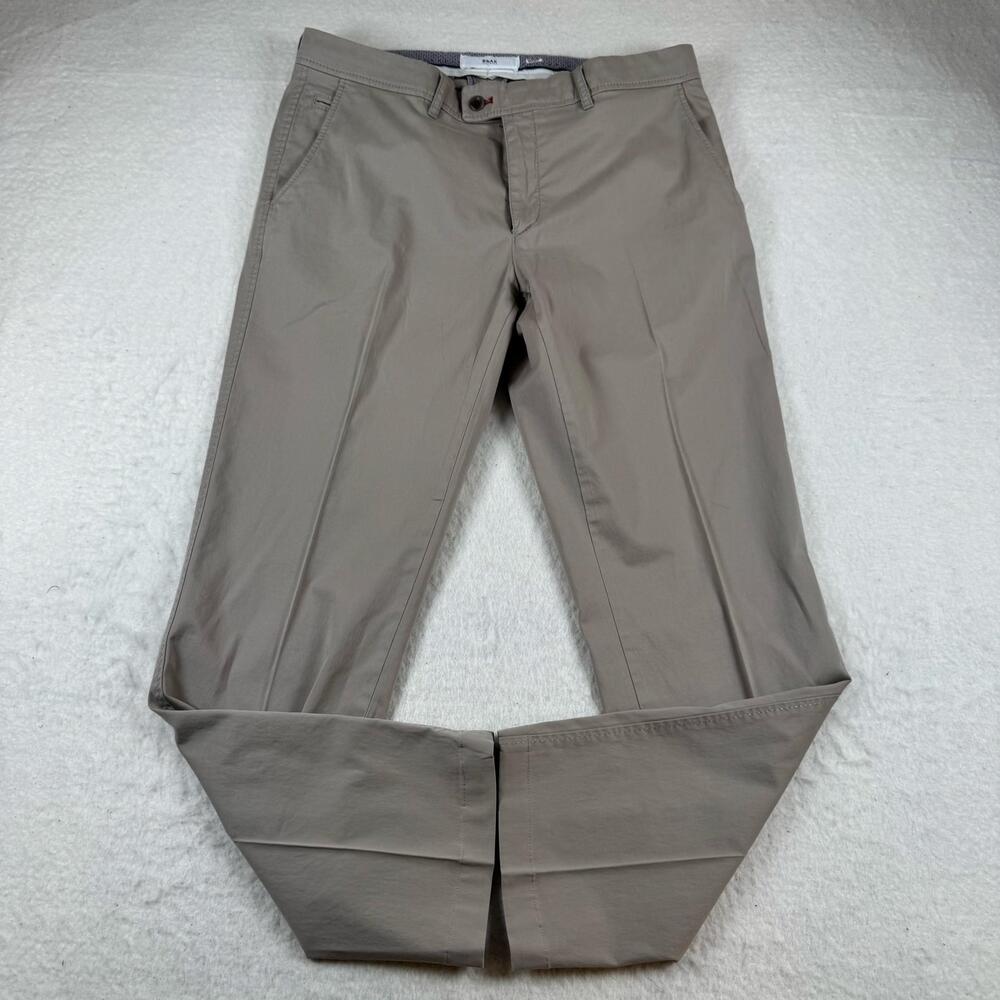 BRAX Pants Mens Size 34x32 Beige Stretch Chino Straight Leg Casual Business
